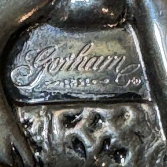 Gorham Santa & Reindeer Silver Ornament With Red Ribbon - Picture 3 of 4